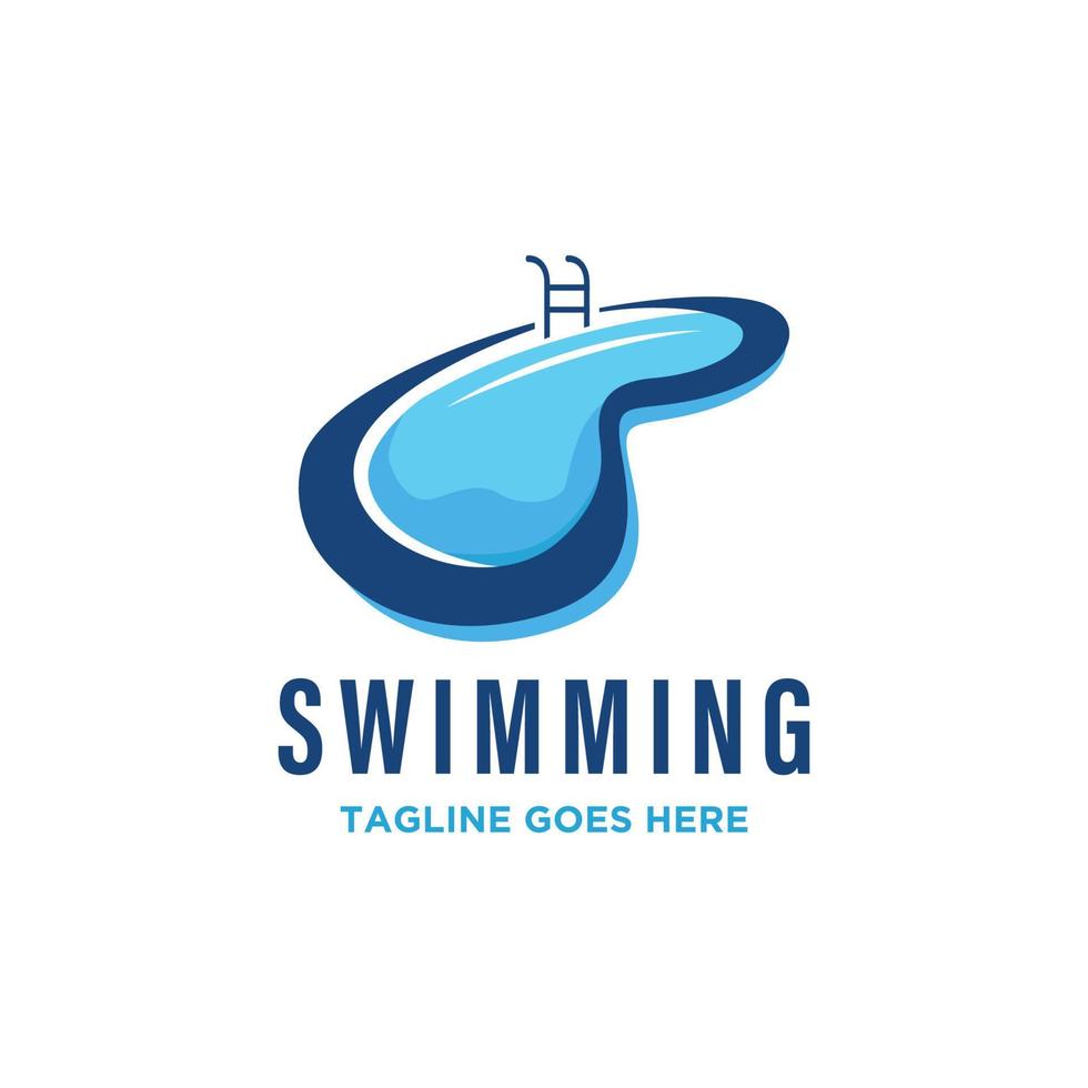 Swimming pool vector logo with modern concept