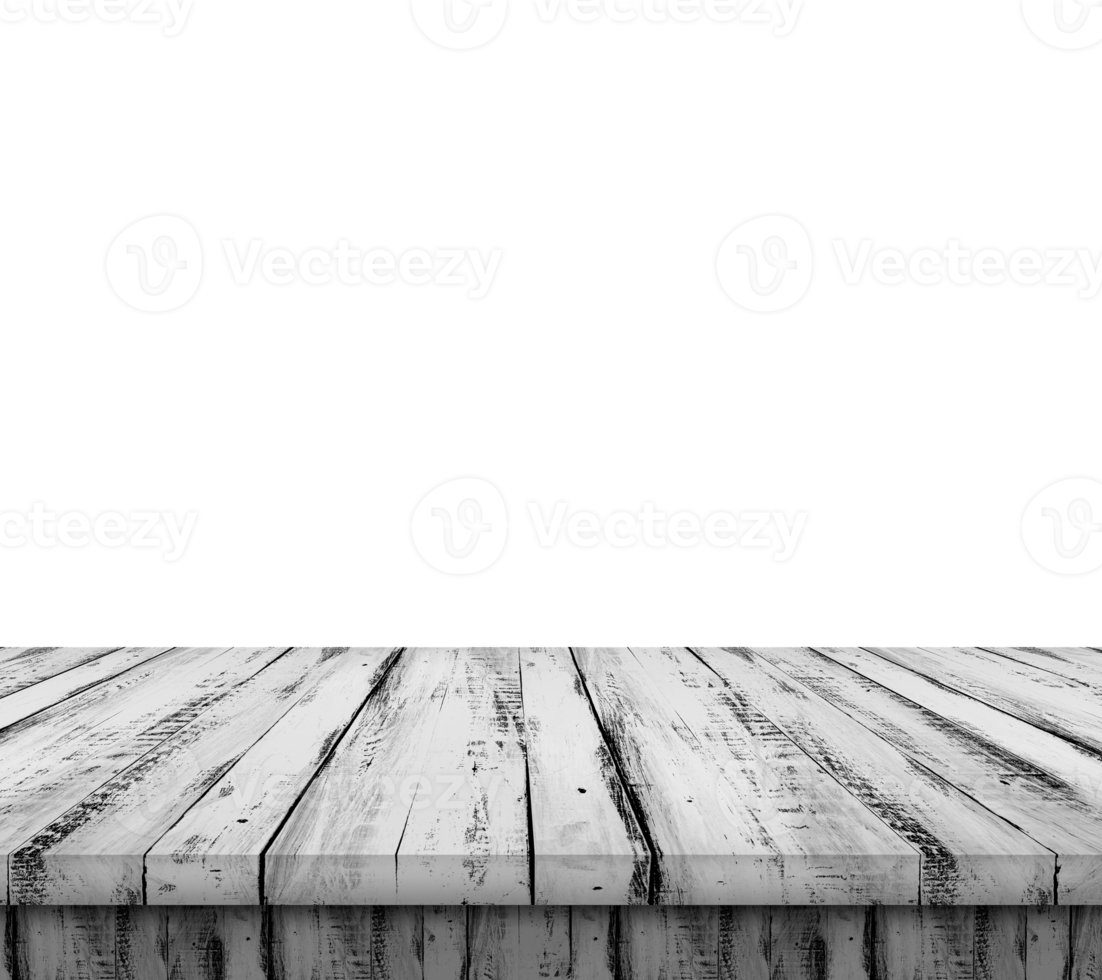 old wooden table isolated on transparent background For product placement empty dark wood shelves png