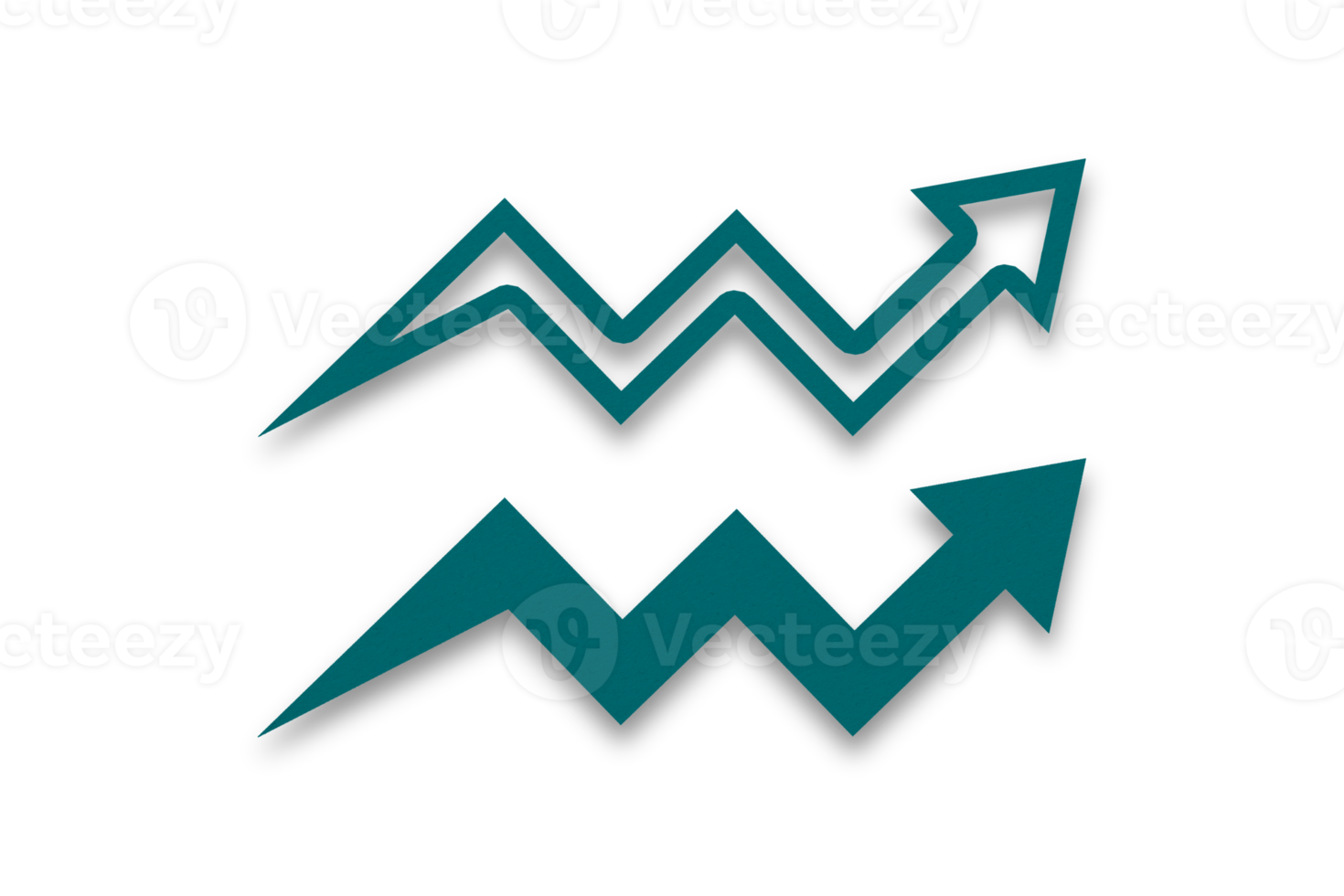 grön pil Graf papper isolerat på transparent bakgrund png