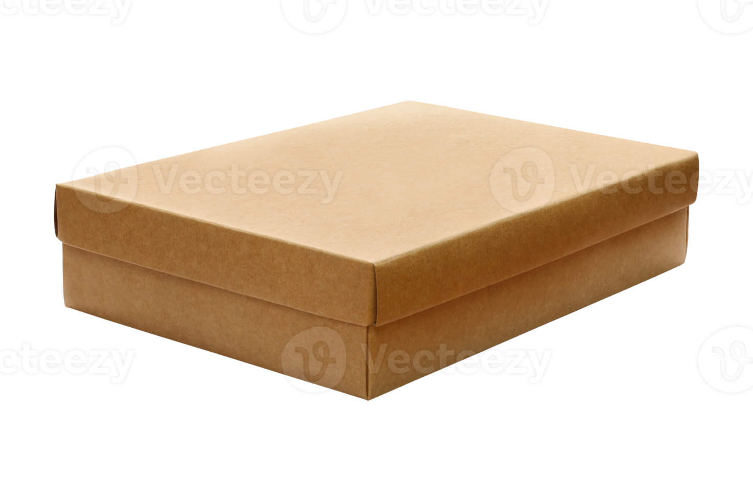 Cardboard box with brown lid isolated on transparent background. packaging box png