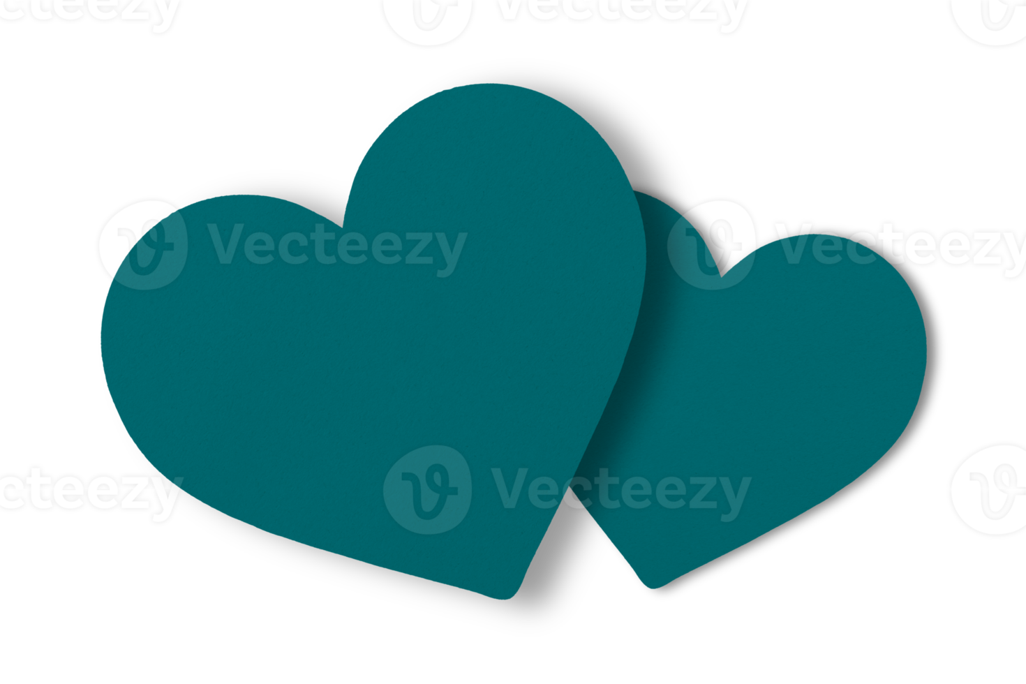 green paper Cut into a heart shape isolated on a transparent background. valentine's day festival png