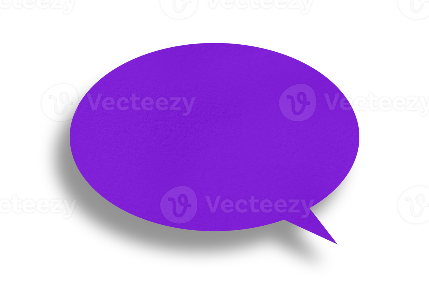 Round purple paper and black shadow with speech bubbles isolated on transparent background communication bubble design png