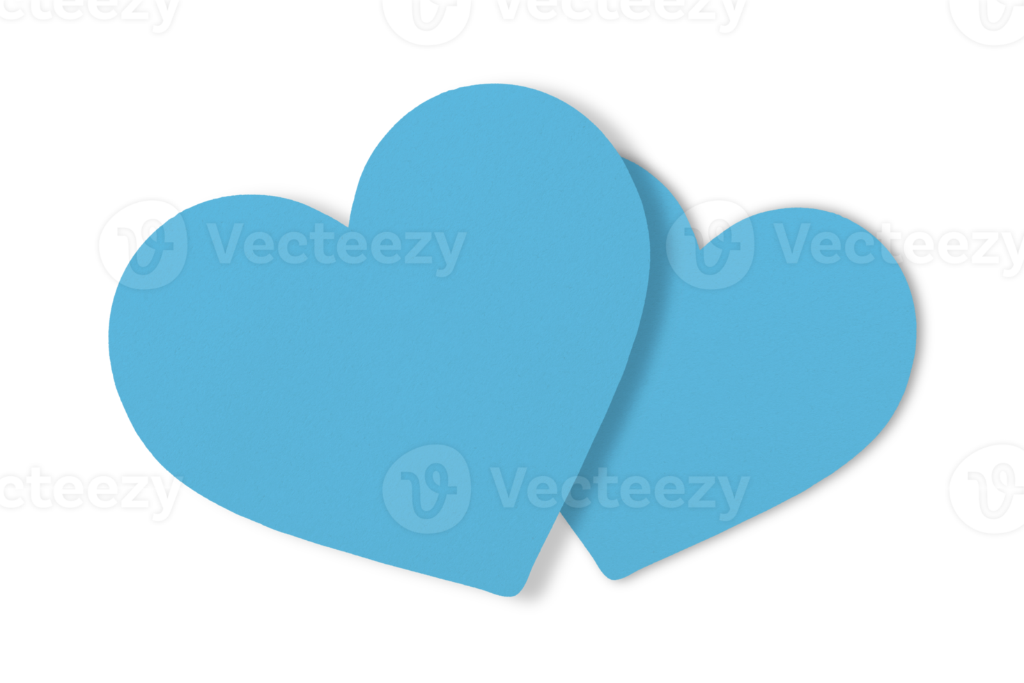 light blue paper Cut into a heart shape isolated on a transparent background. valentine's day festival png