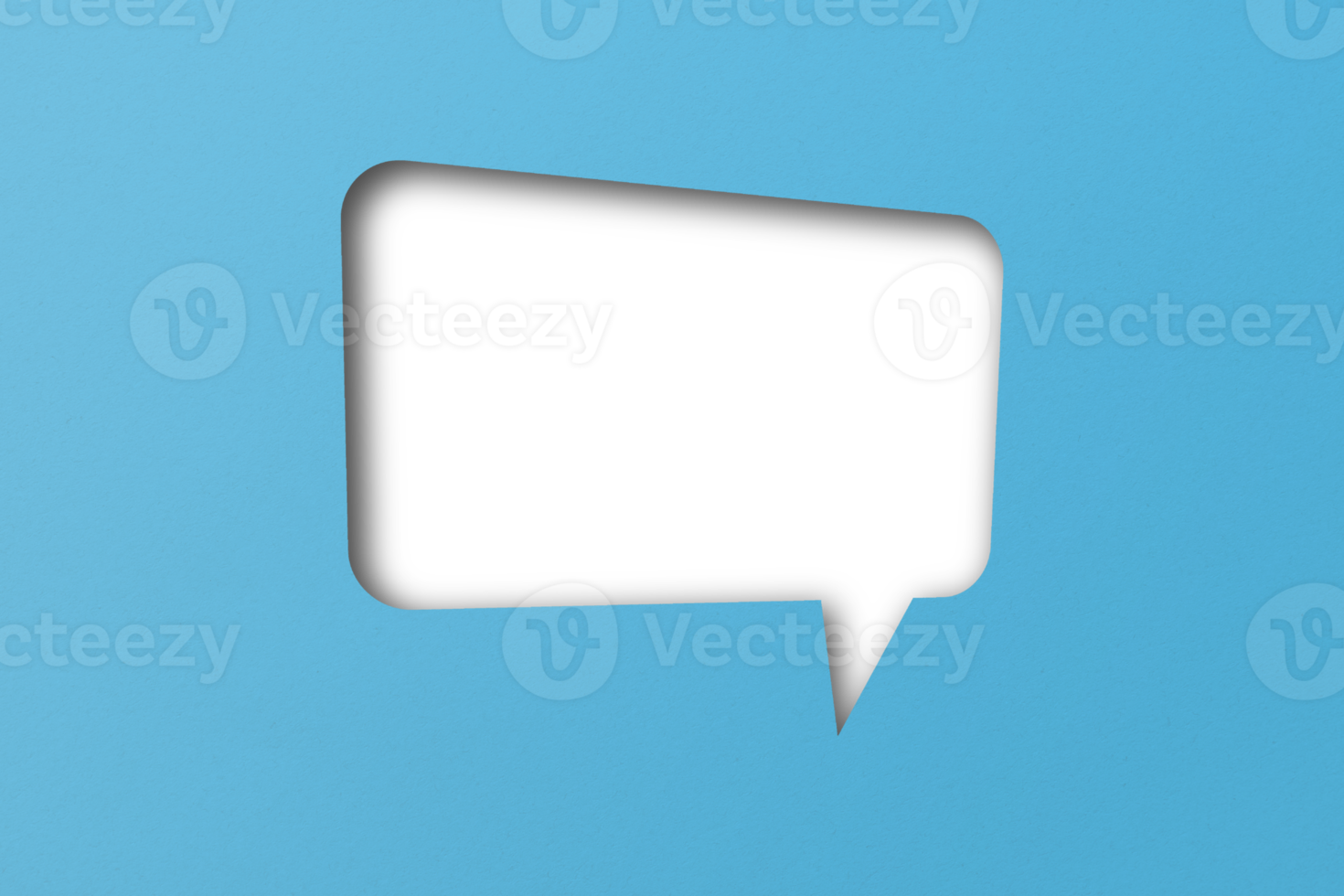 Free light blue paper cut out shape speech bubble transparent