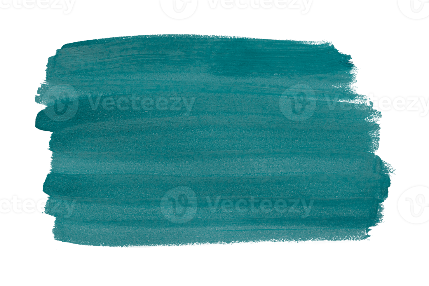 Turquoise paintbrush isolated on transparent background. deep lake green brush, png