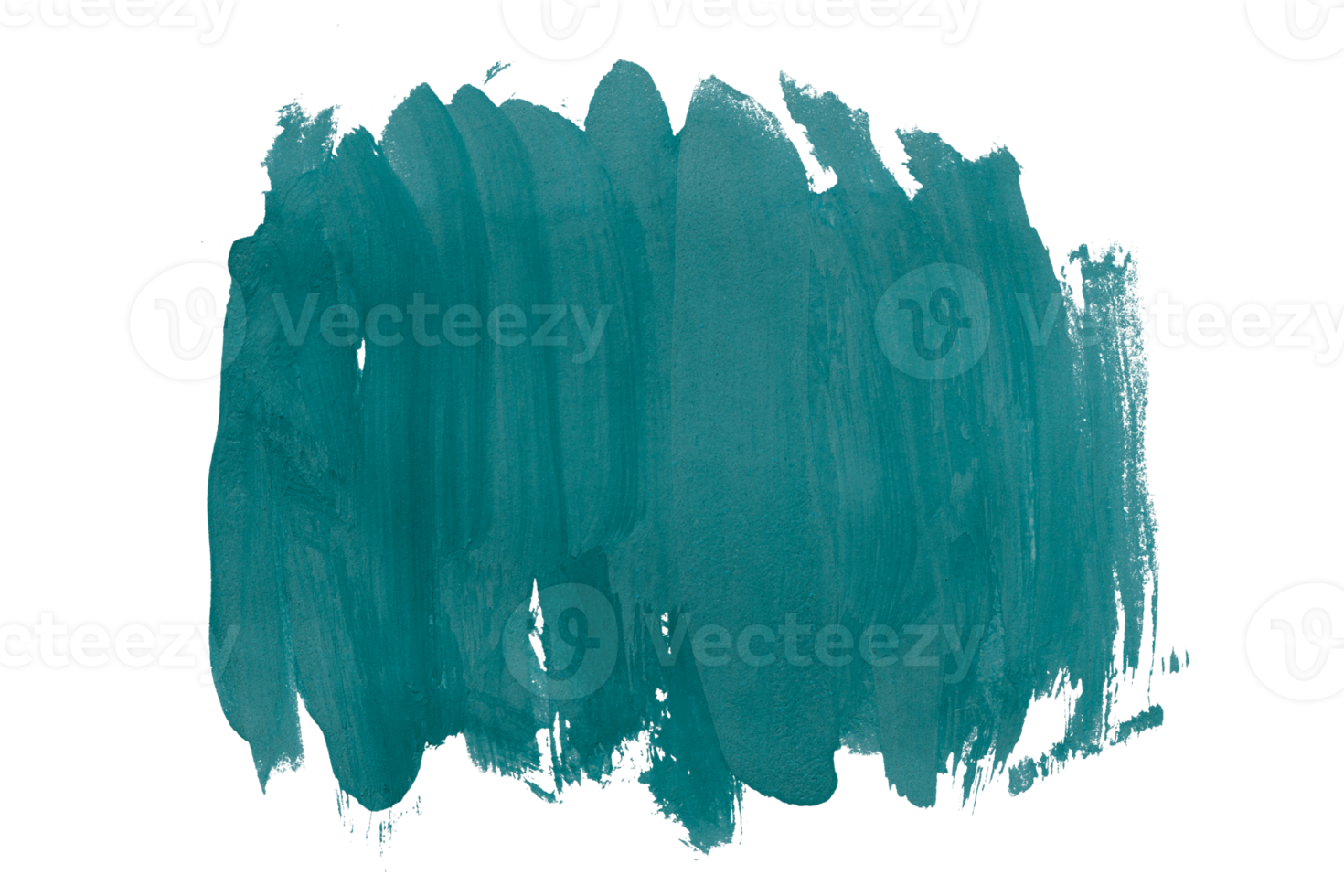 Turquoise paintbrush isolated on transparent background. deep lake green brush, png