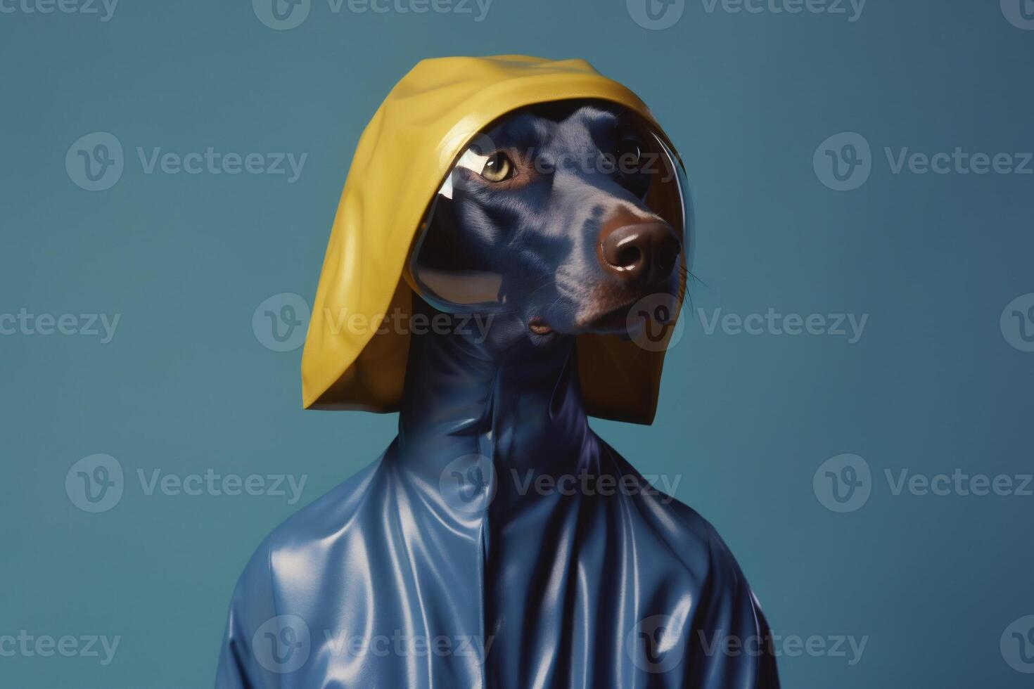 Weimaraner dog in futuristic style photo