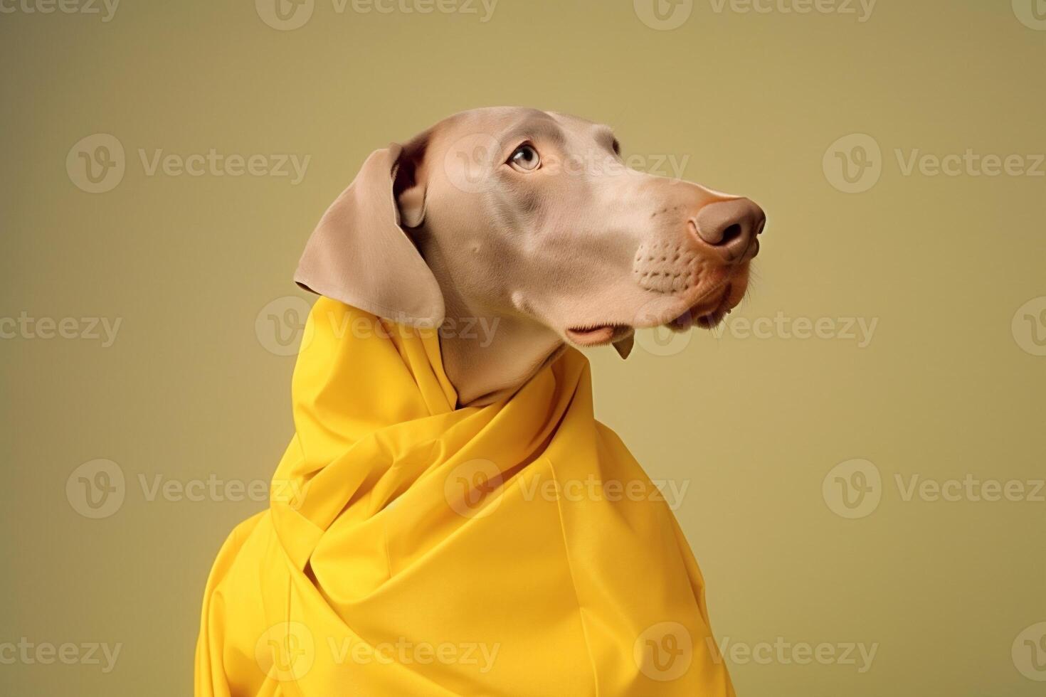Weimaraner dog in futuristic style photo