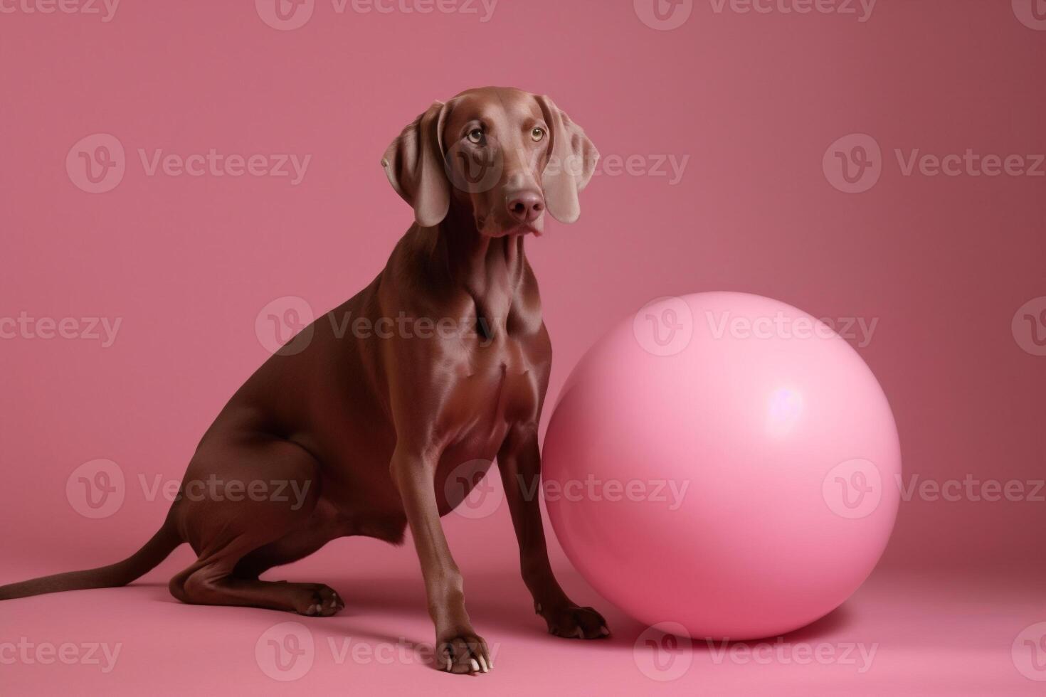 Weimaraner dog in futuristic style photo