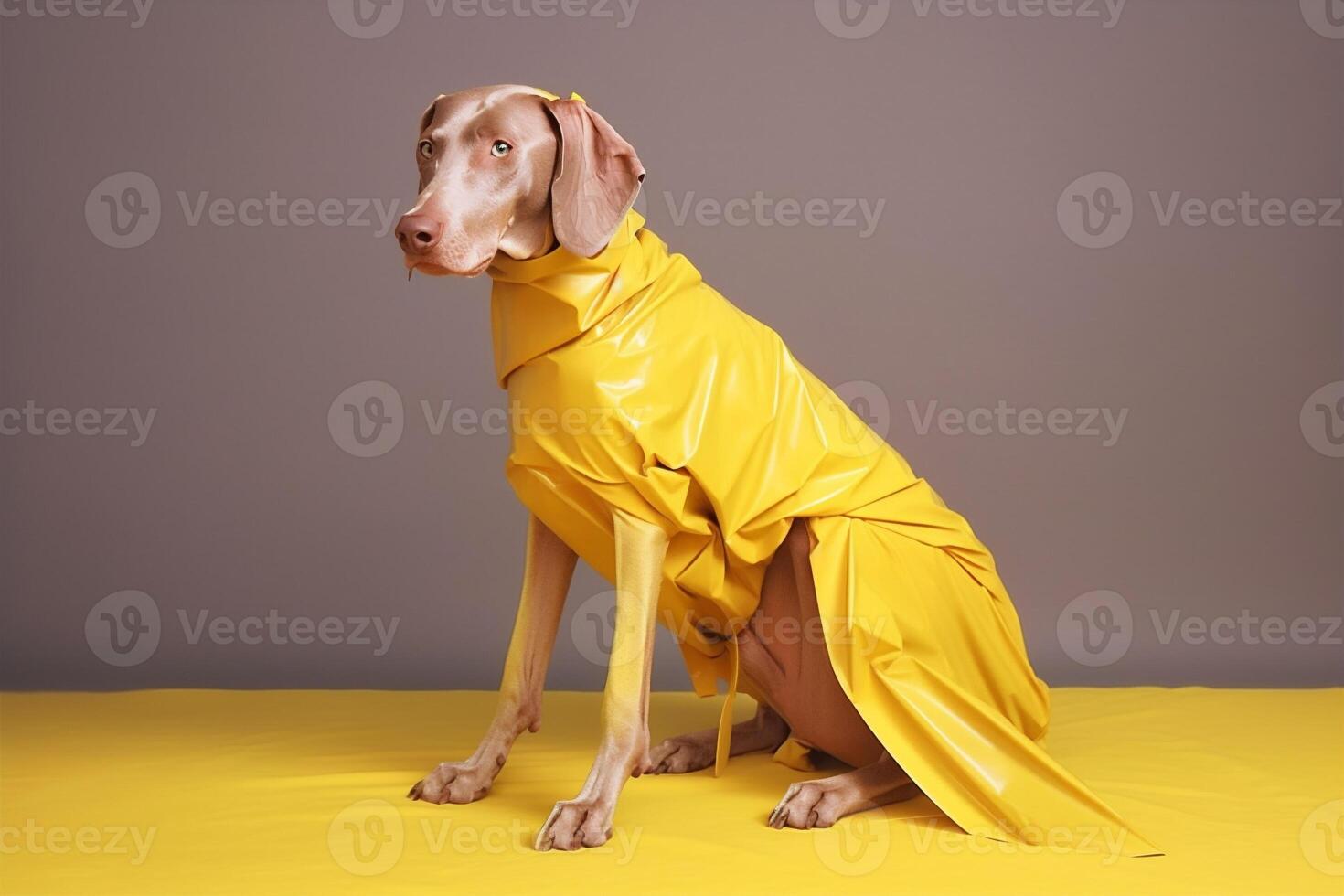 Weimaraner dog in futuristic style photo