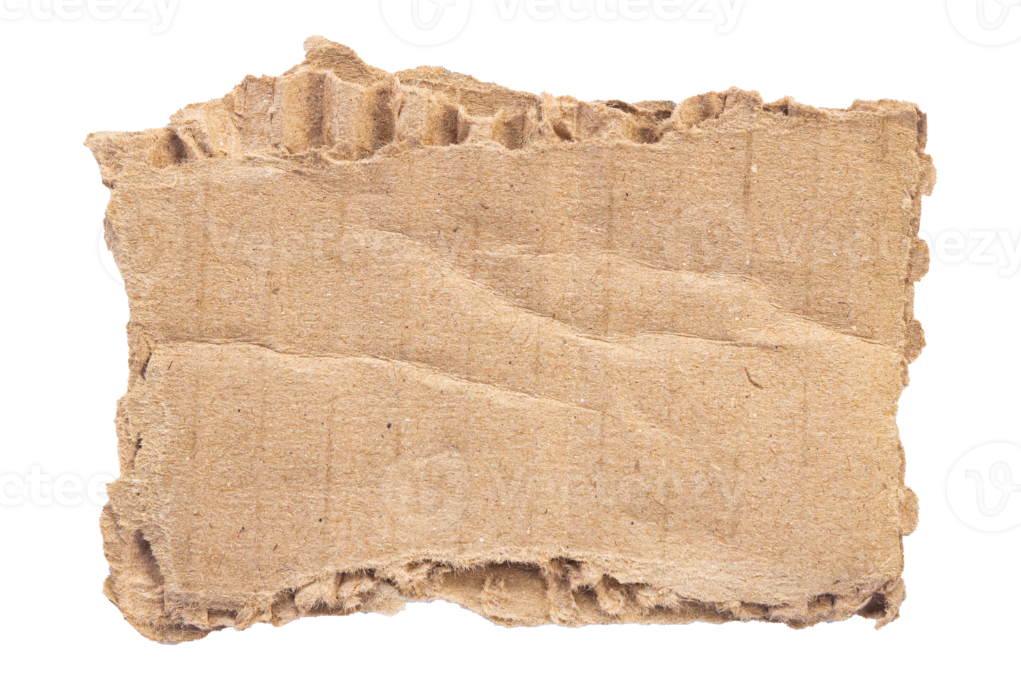 brown cardboard with crumpled and torn pattern isolated on transparent background.png png