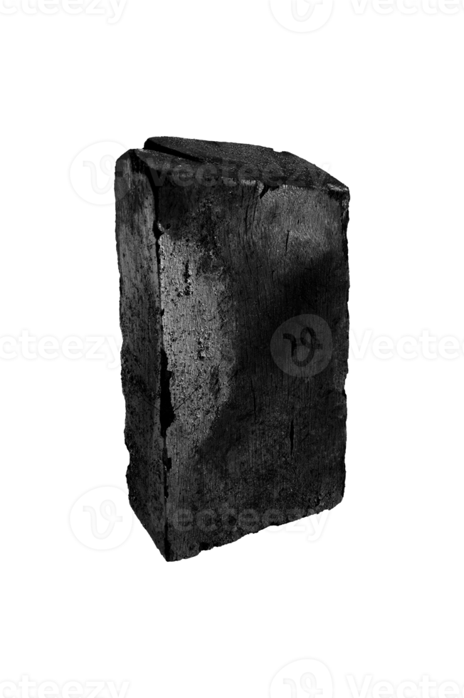 Black charcoal isolated on transparent background.png png