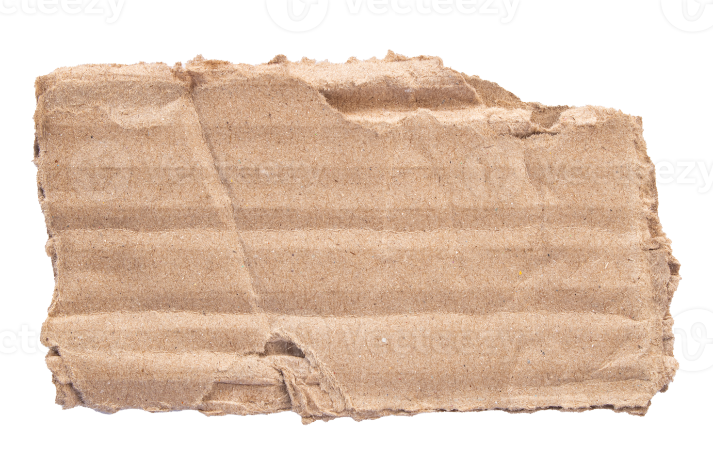 brown cardboard with crumpled and torn pattern isolated on transparent background.png png