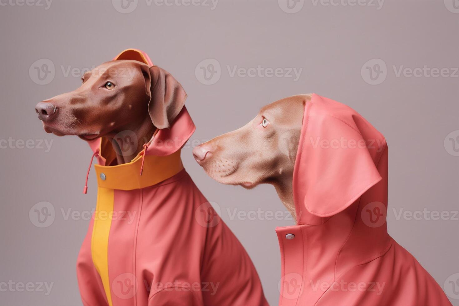Weimaraner dogs in futuristic style photo