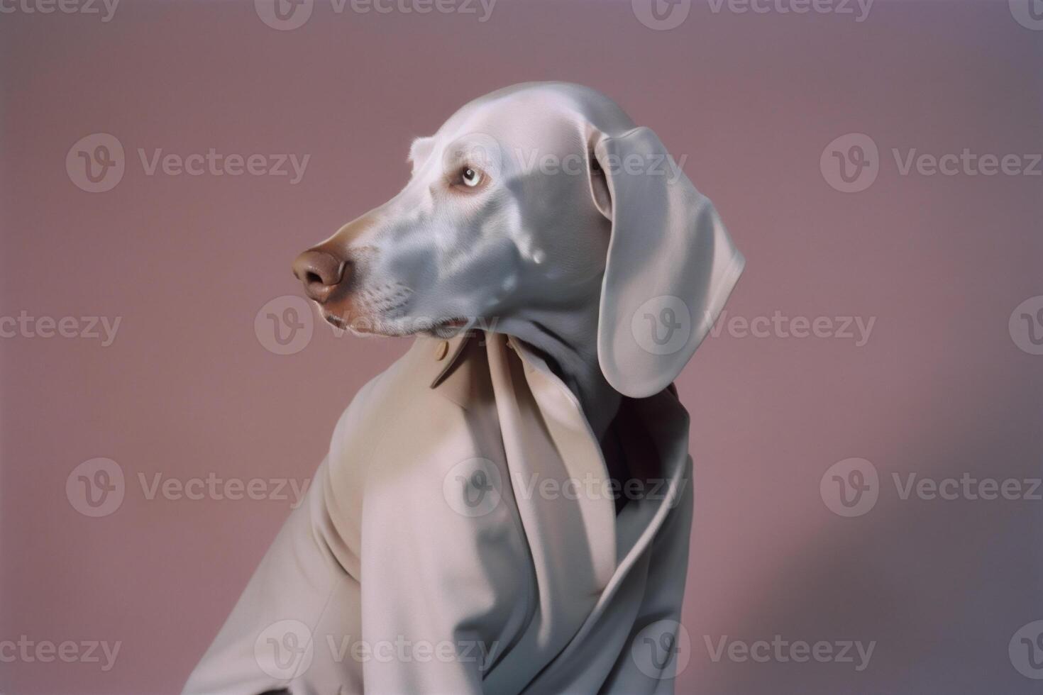 Weimaraner dog in futuristic style photo