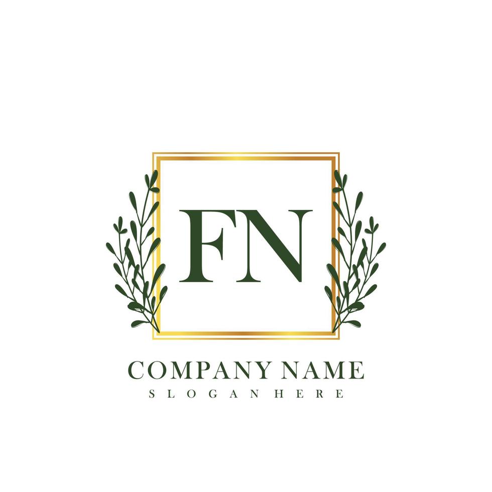 FN Initial beauty floral logo template vector