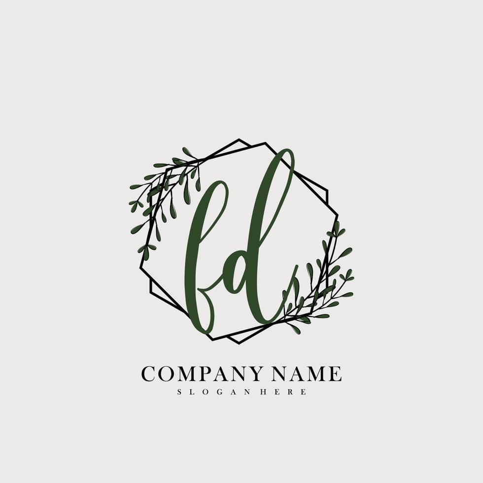 FD Initial beauty floral logo template vector