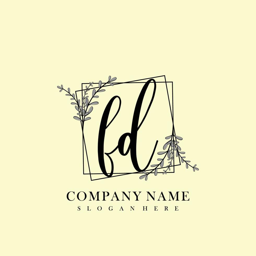 FD Initial beauty floral logo template vector