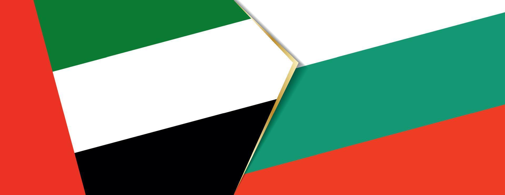 United Arab Emirates and Bulgaria  flags, two vector flags.