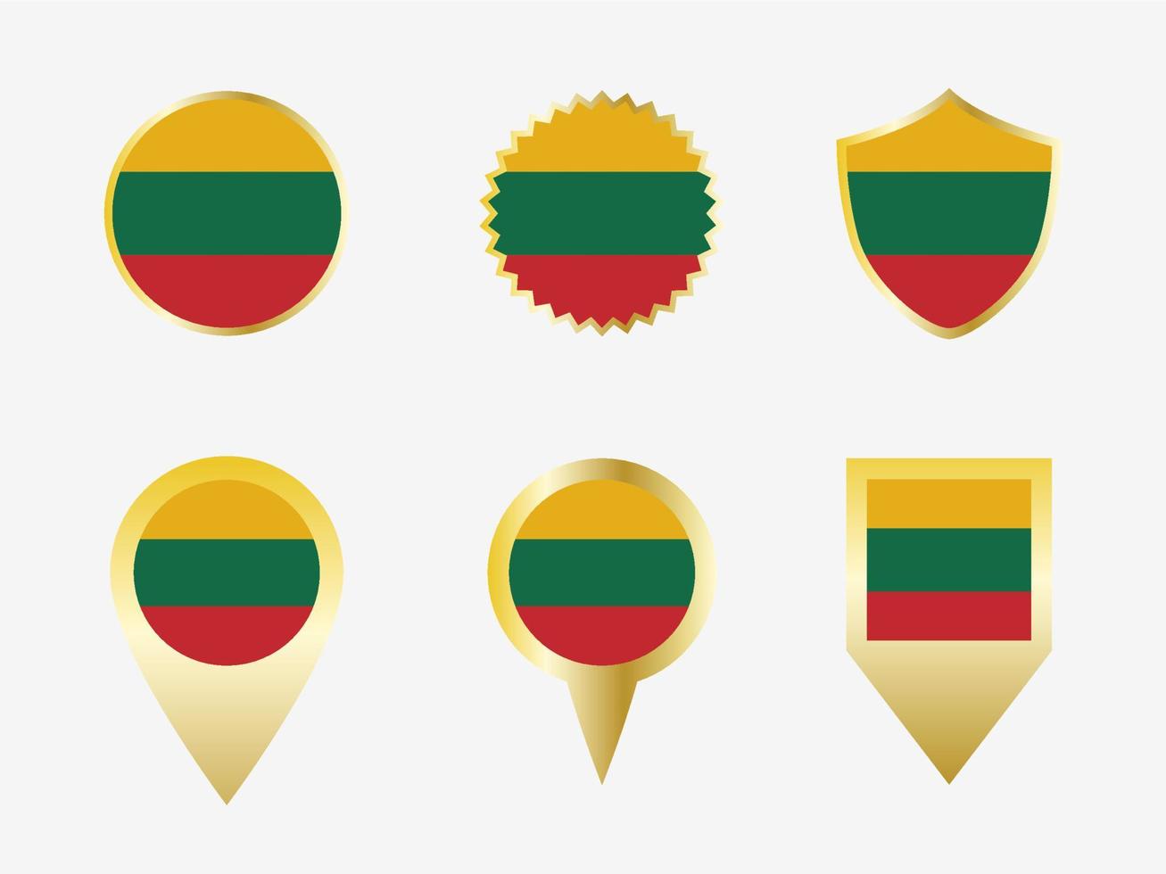 Vector flag set of Lithuania.