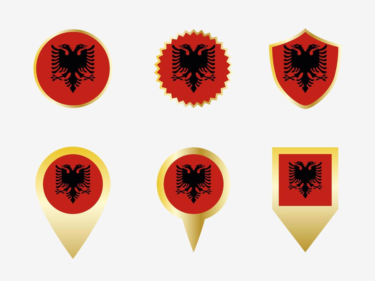 Vector flag set of Albania.