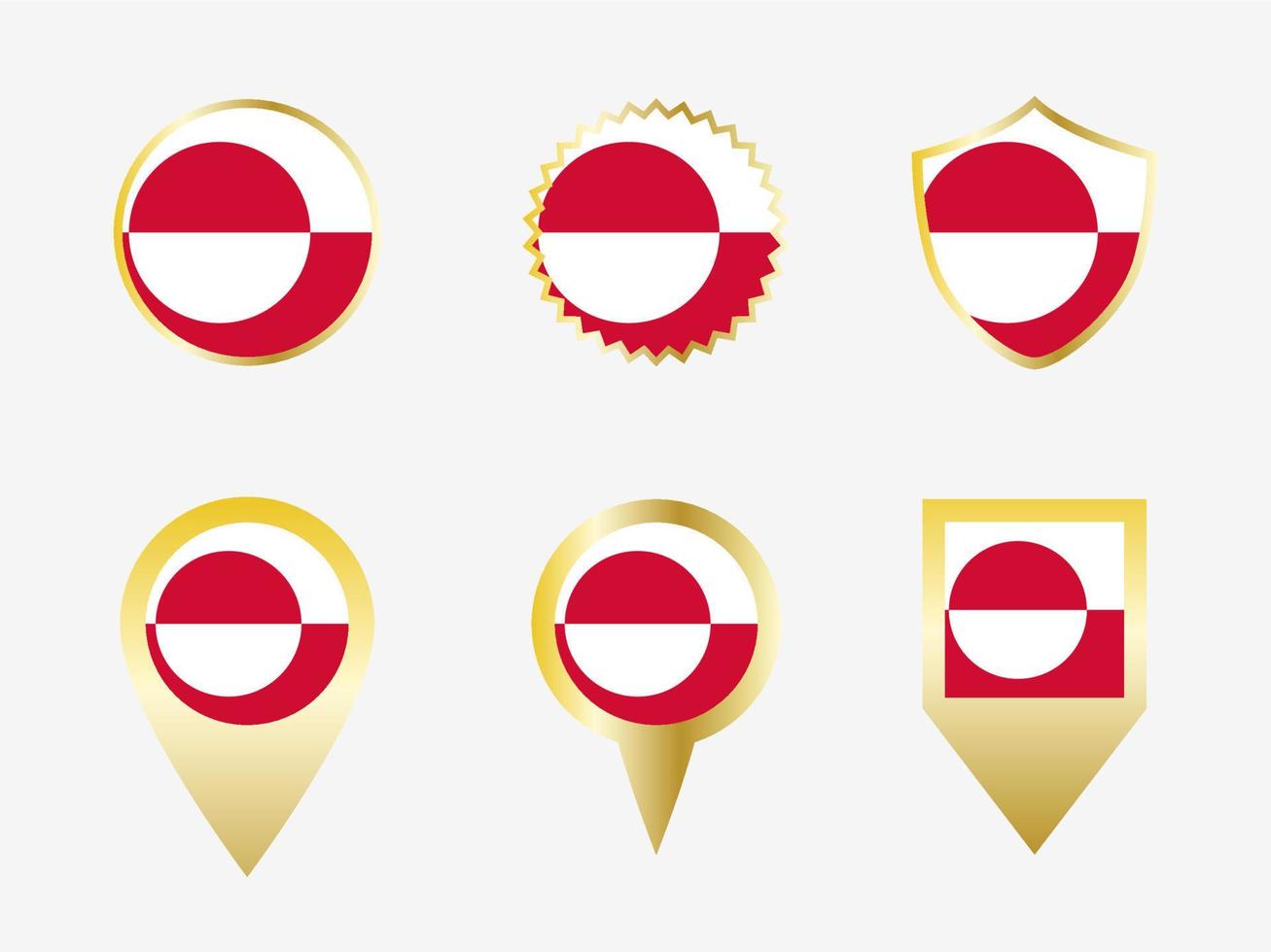 Vector flag set of Greenland.