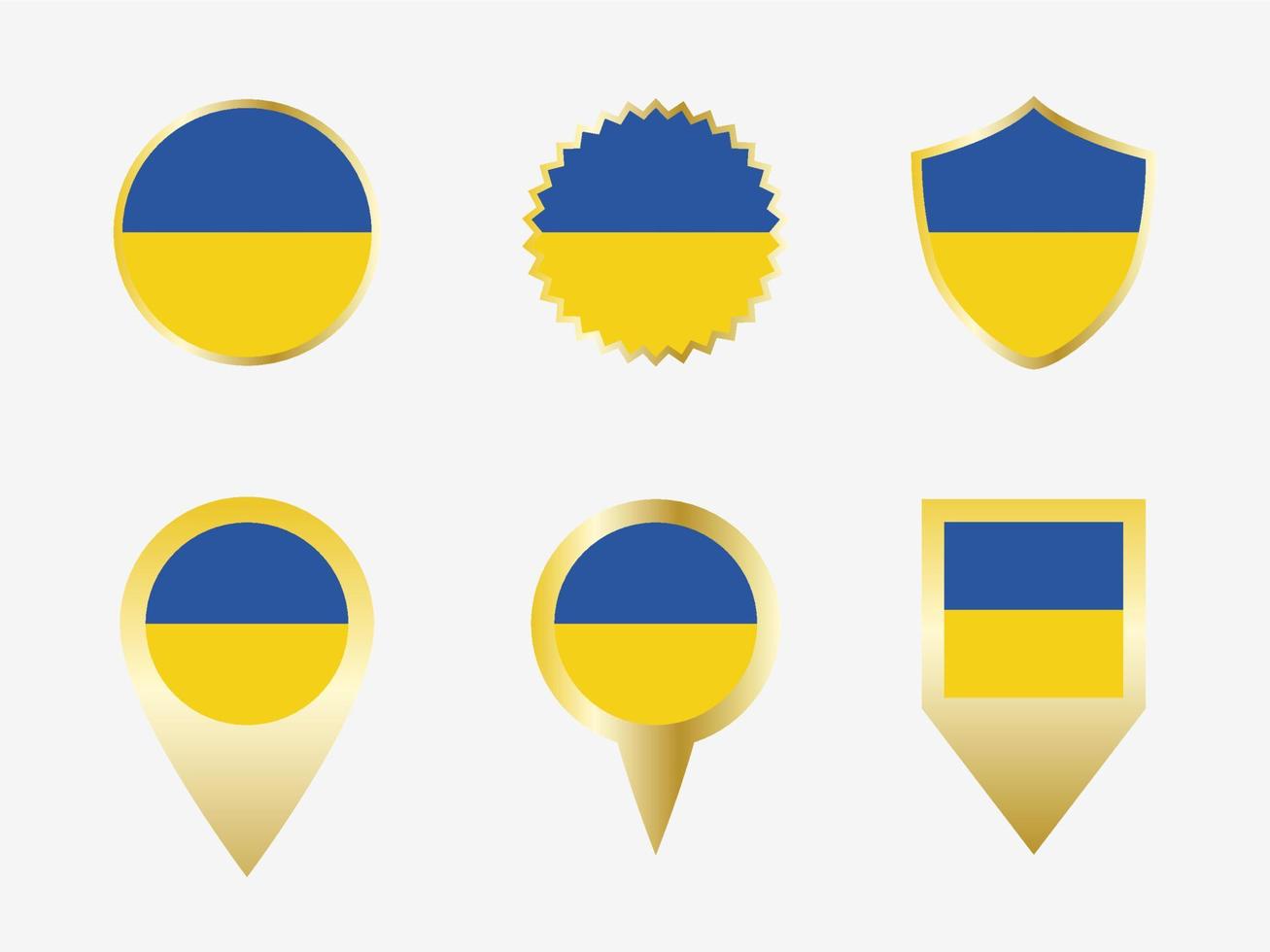 Vector flag set of Ukraine.