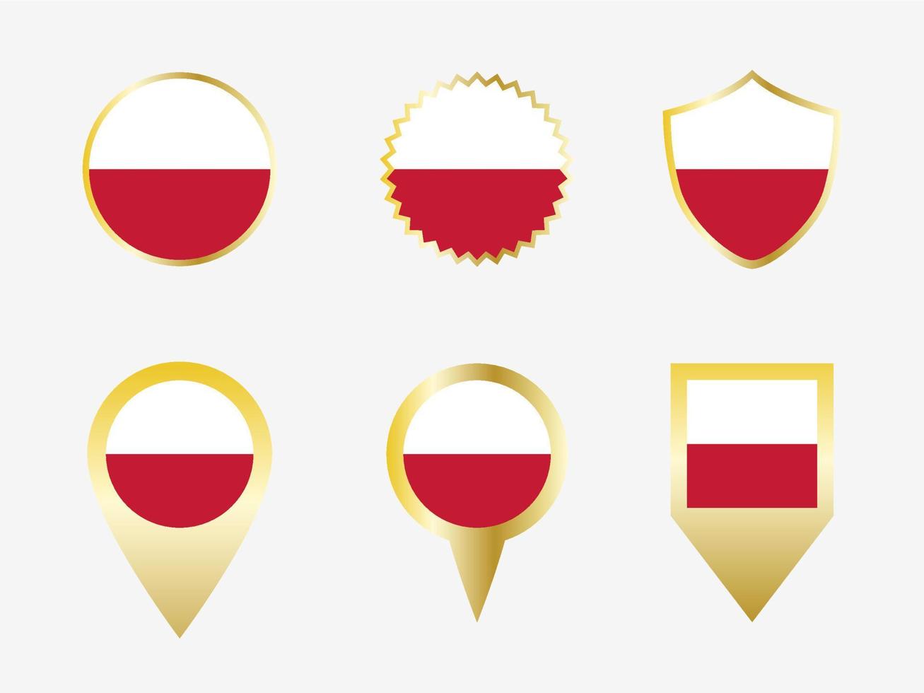 Vector flag set of Poland.