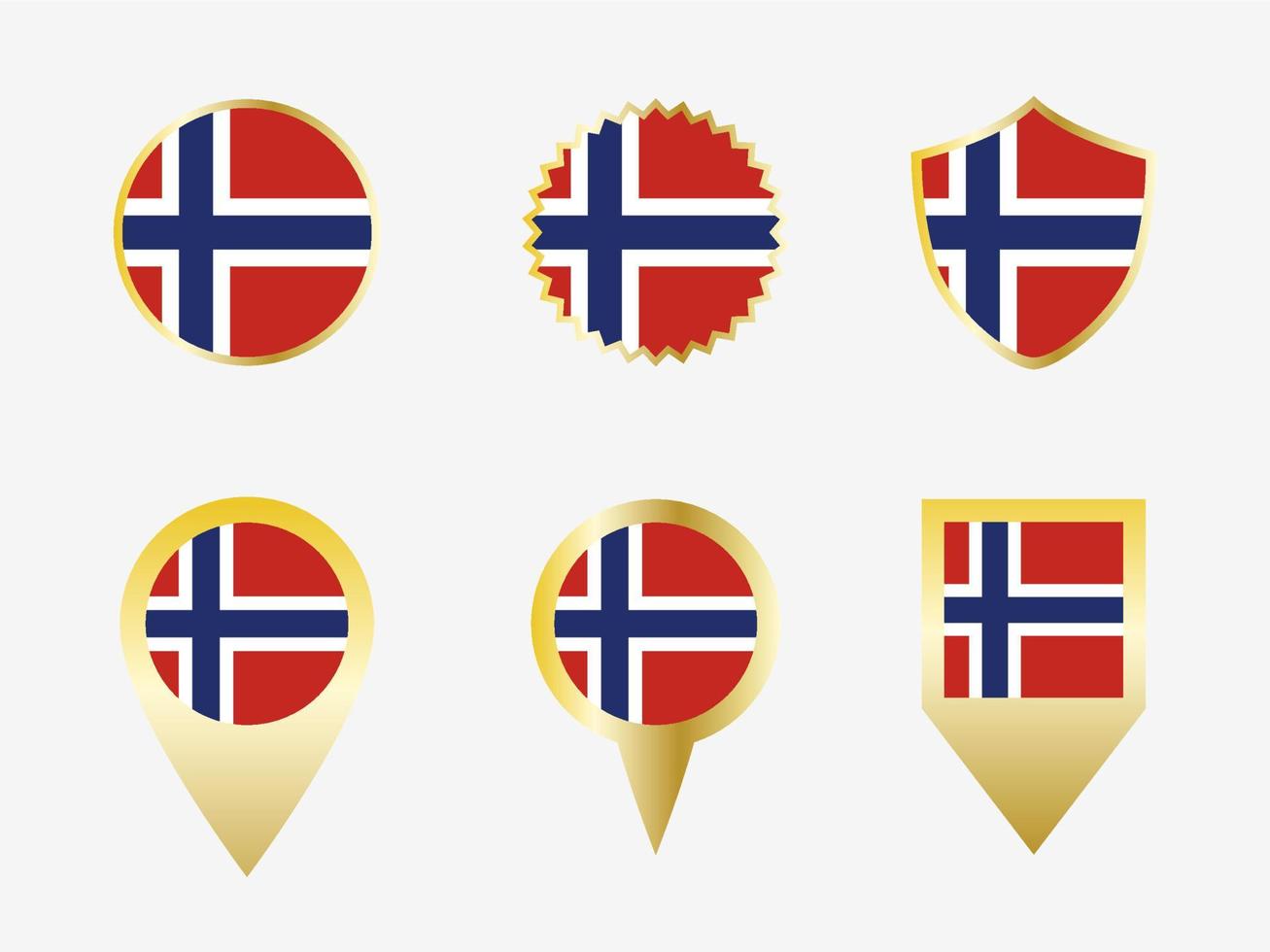 Vector flag set of Norway.