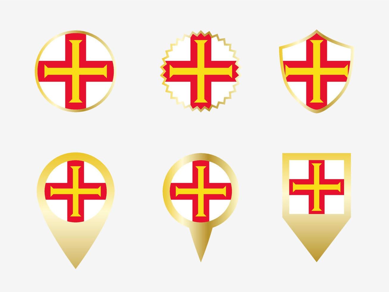 Vector flag set of Guernsey.