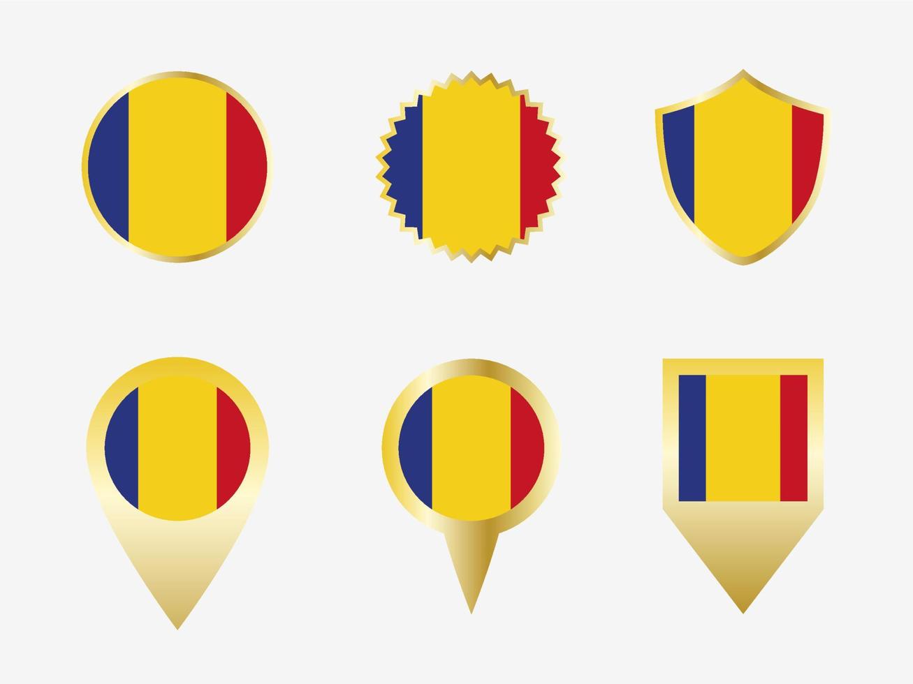 Vector flag set of Romania.