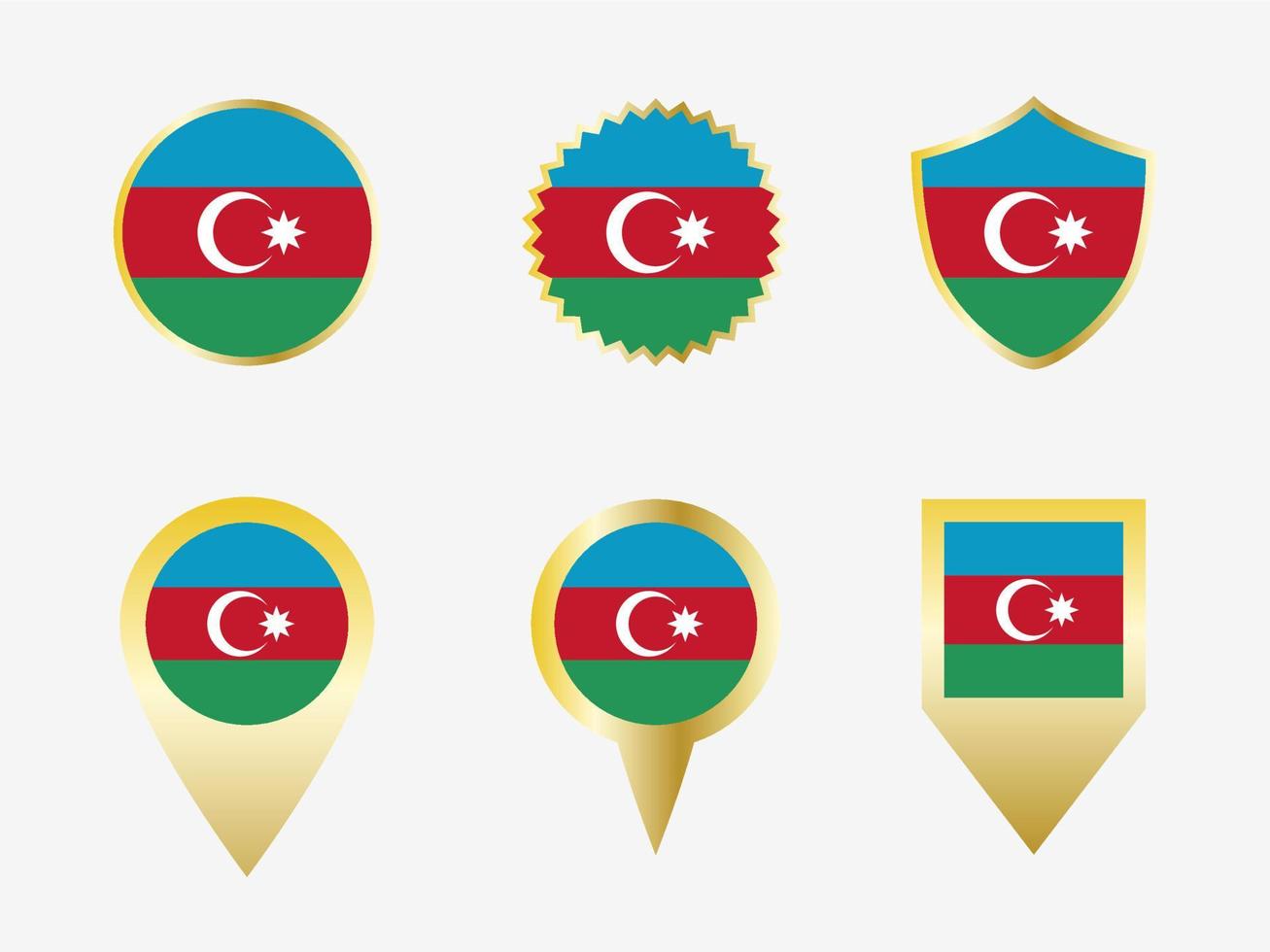 vector bandera conjunto de azerbaiyán