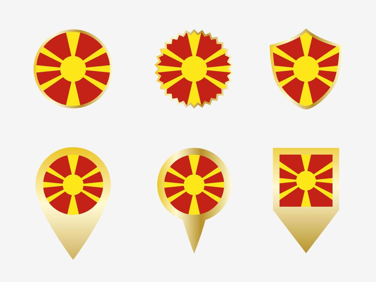 vector bandera conjunto de macedonia.