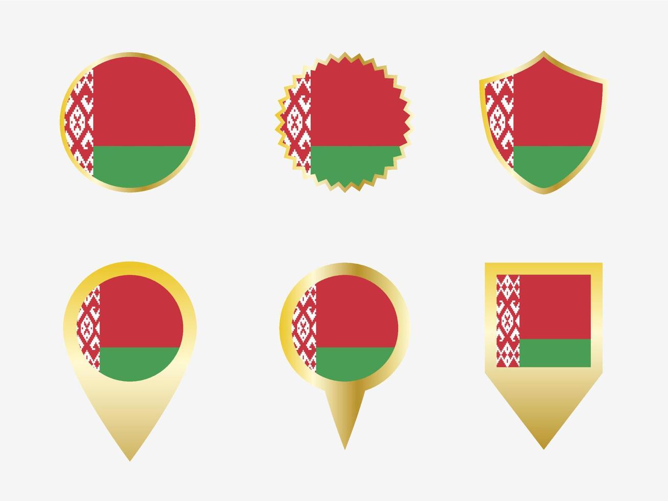 Vector flag set of Belarus.