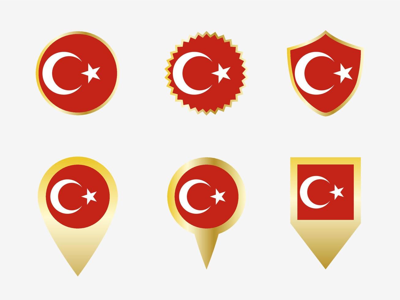 Vector flag set of Turkey.