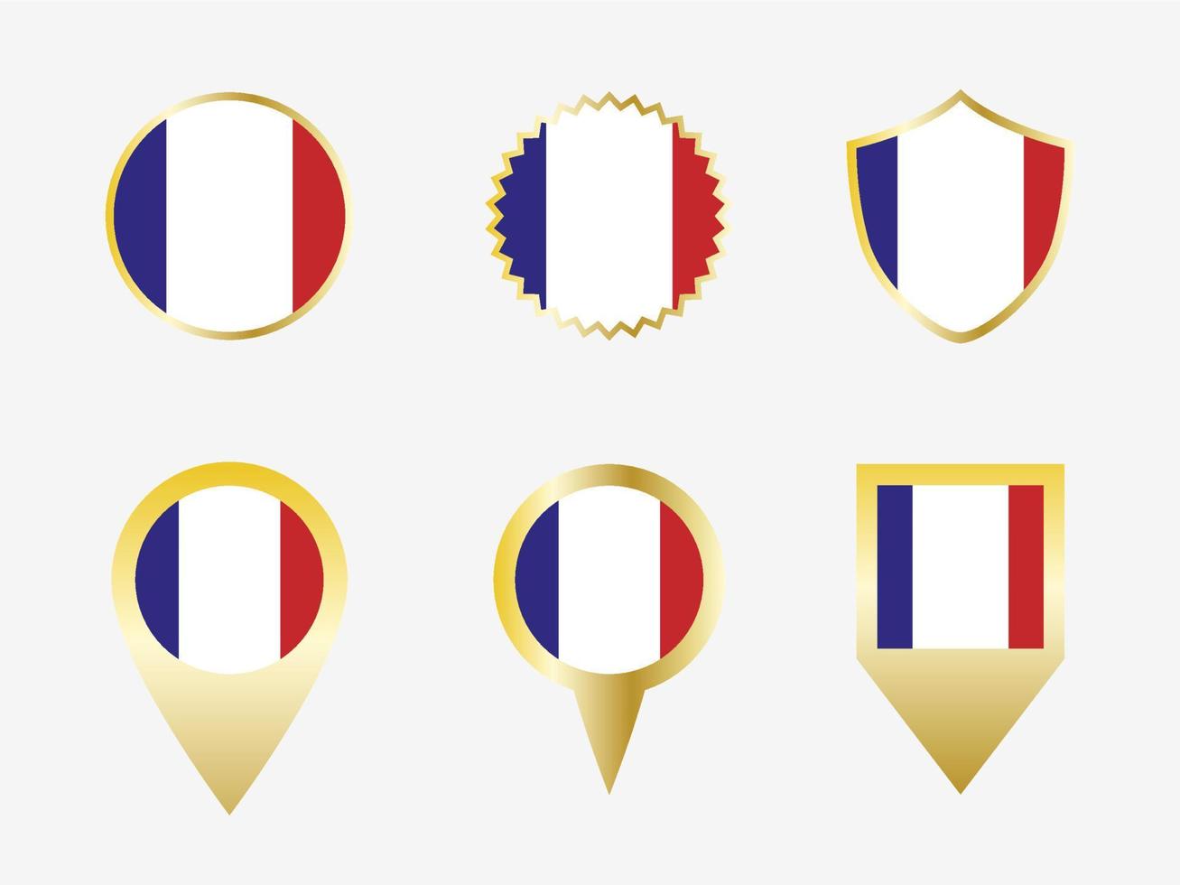 Vector flag set of France.