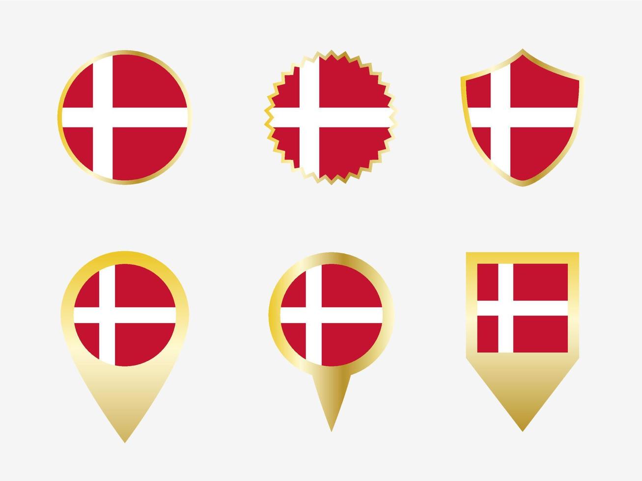 Vector flag set of Denmark.