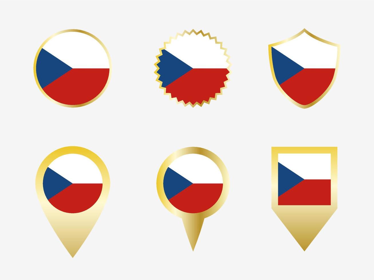 Vector flag set of Czech Republic.