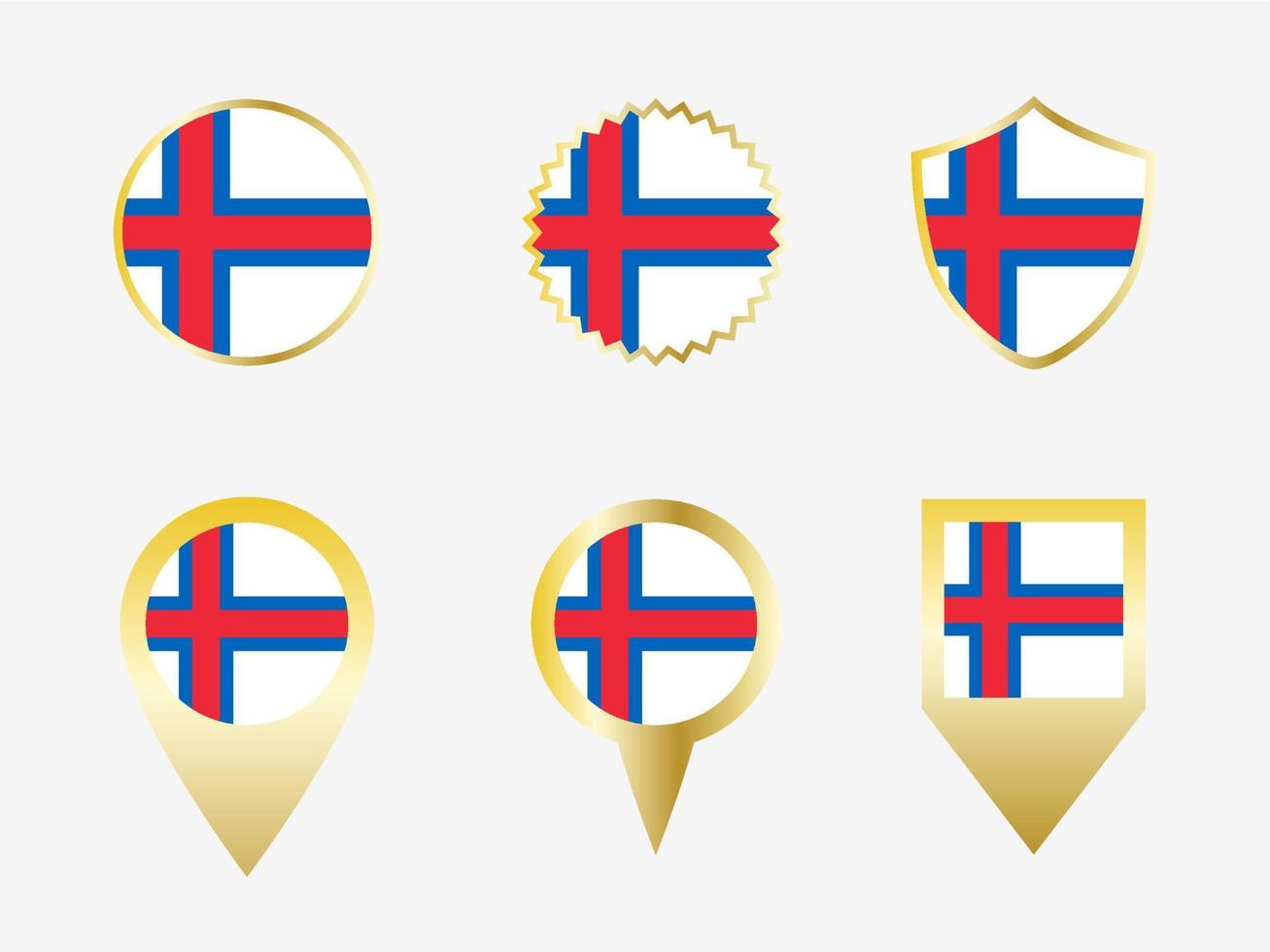 Vector flag set of Faroe Islands.