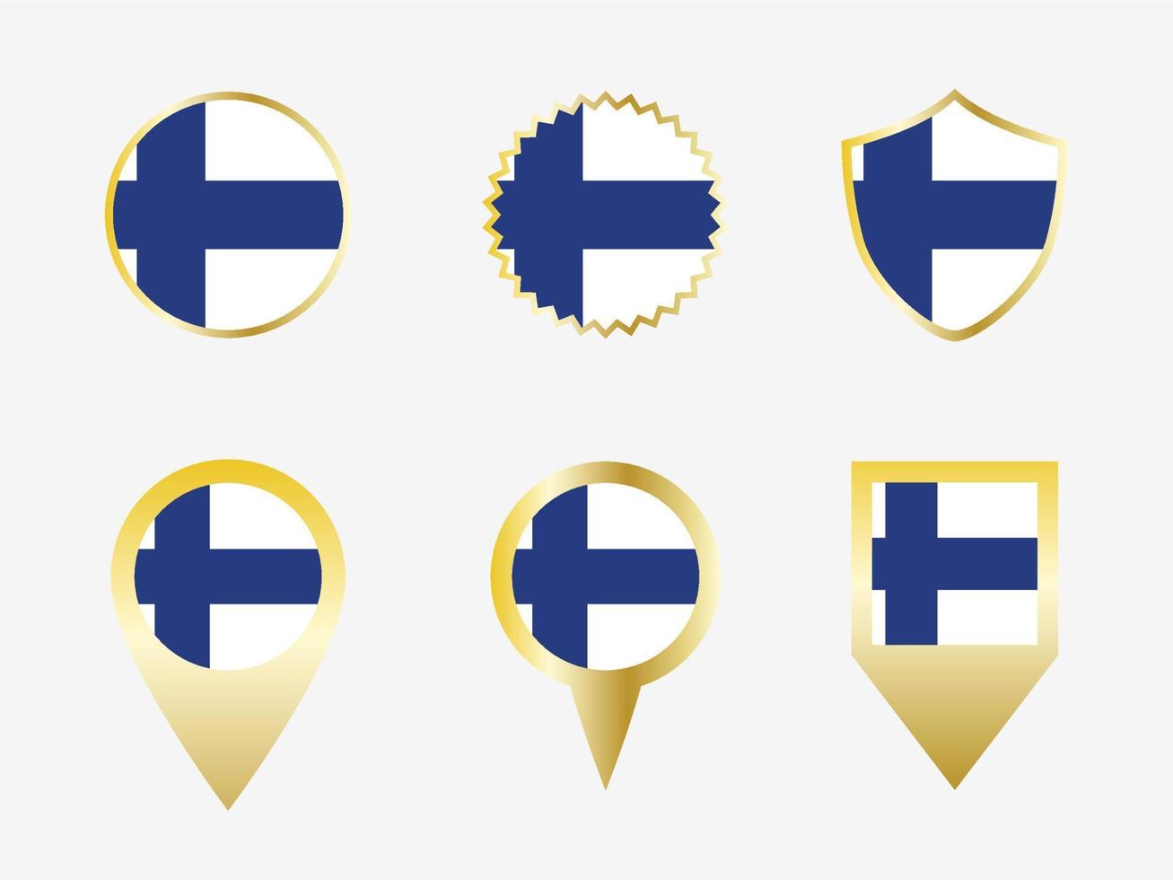 Vector flag set of Finland.