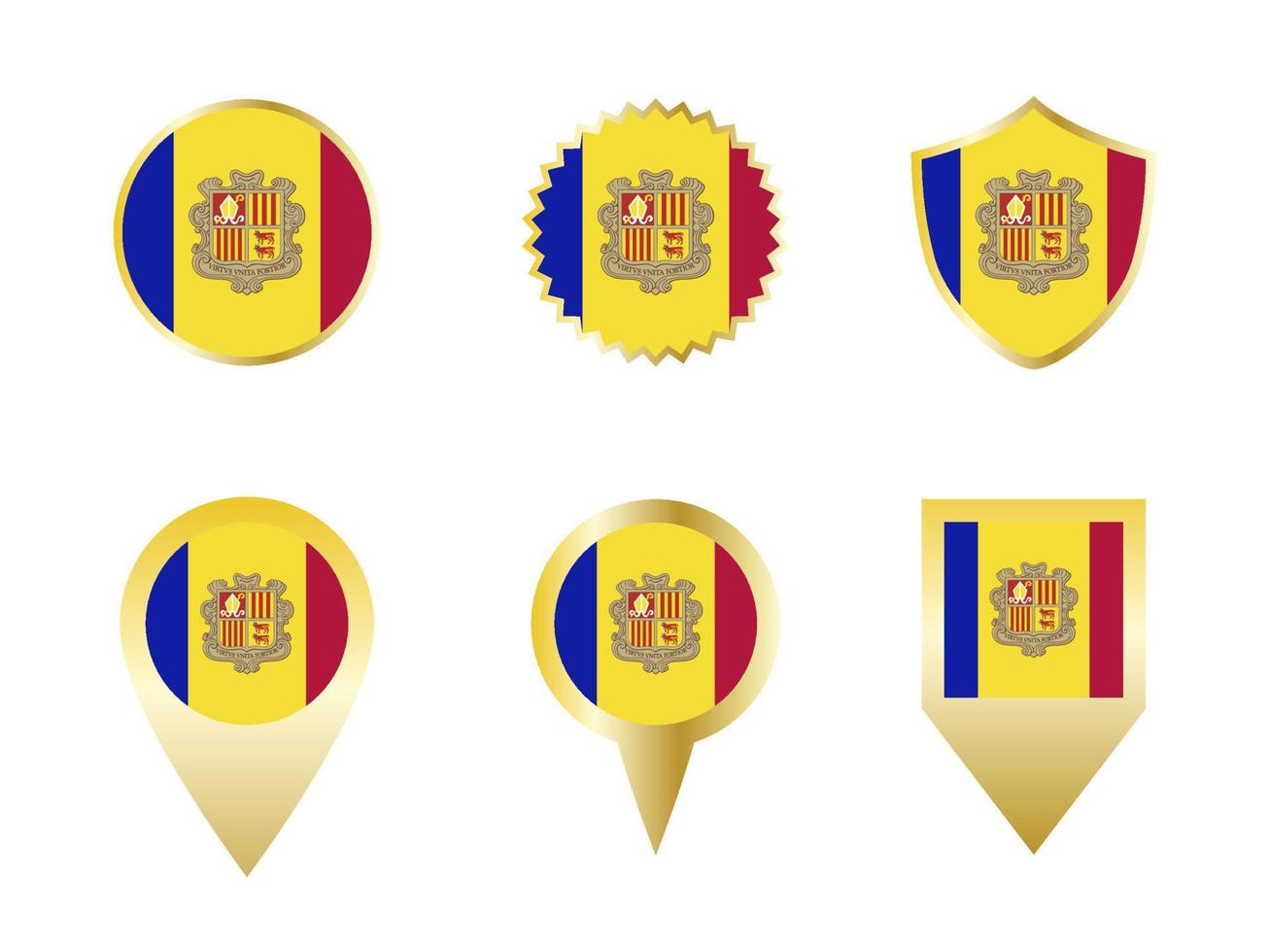 vector bandera conjunto de andorra