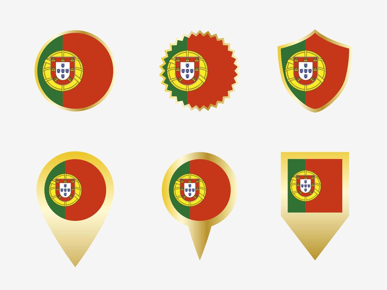 Vector flag set of Portugal.