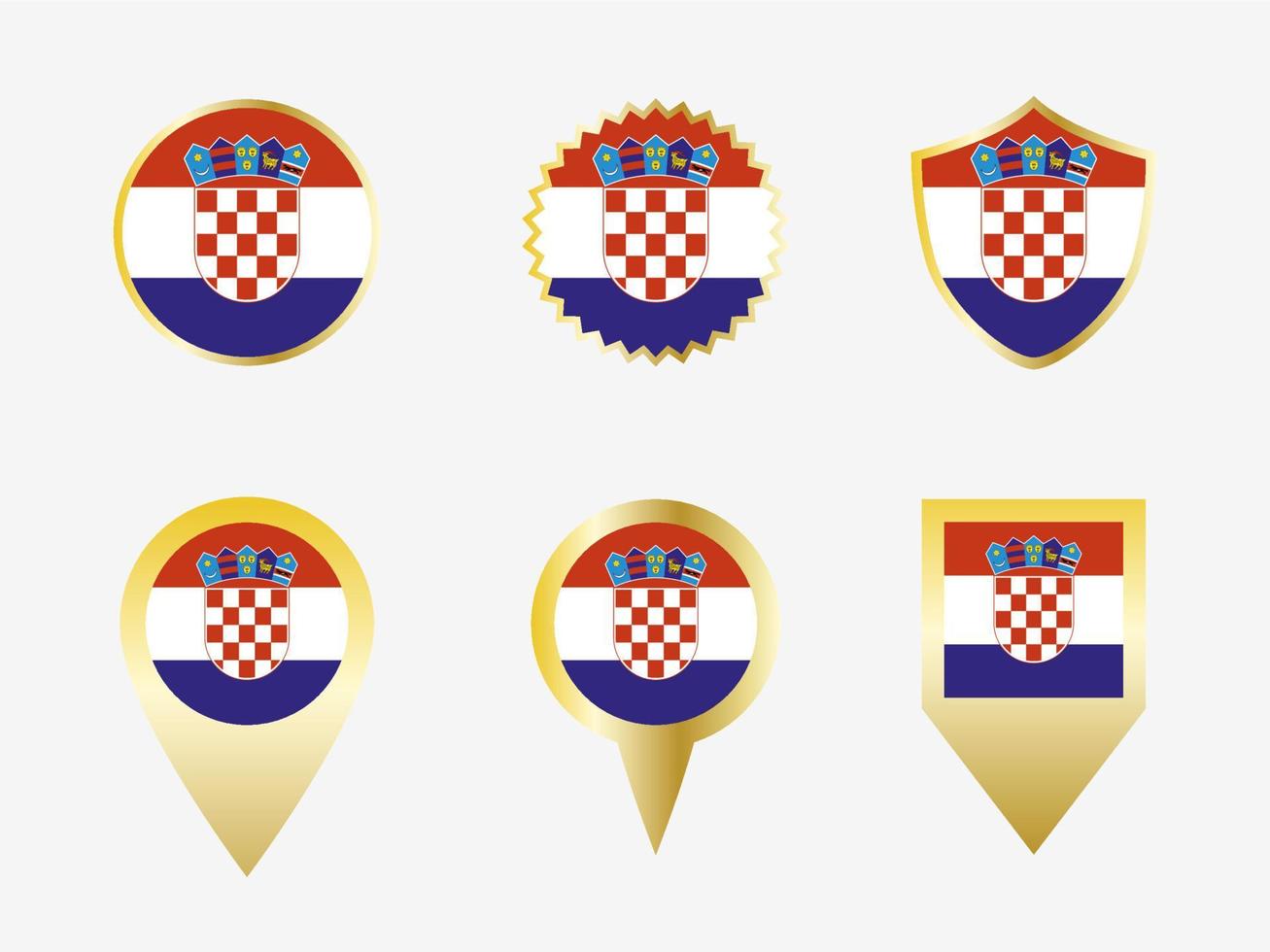 Vector flag set of Croatia