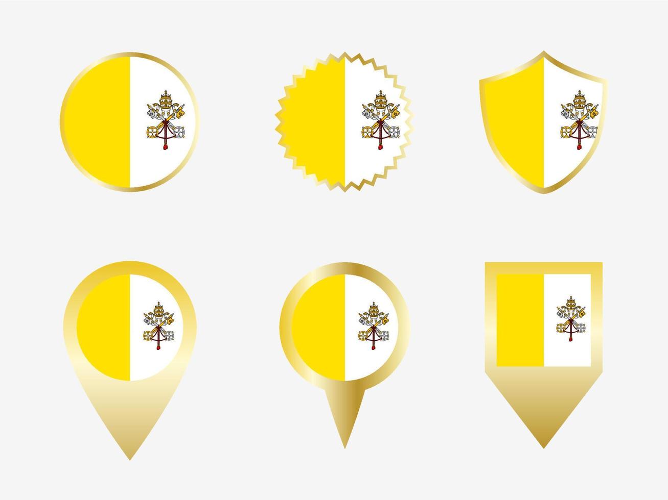 Vector flag set of Vatican City.