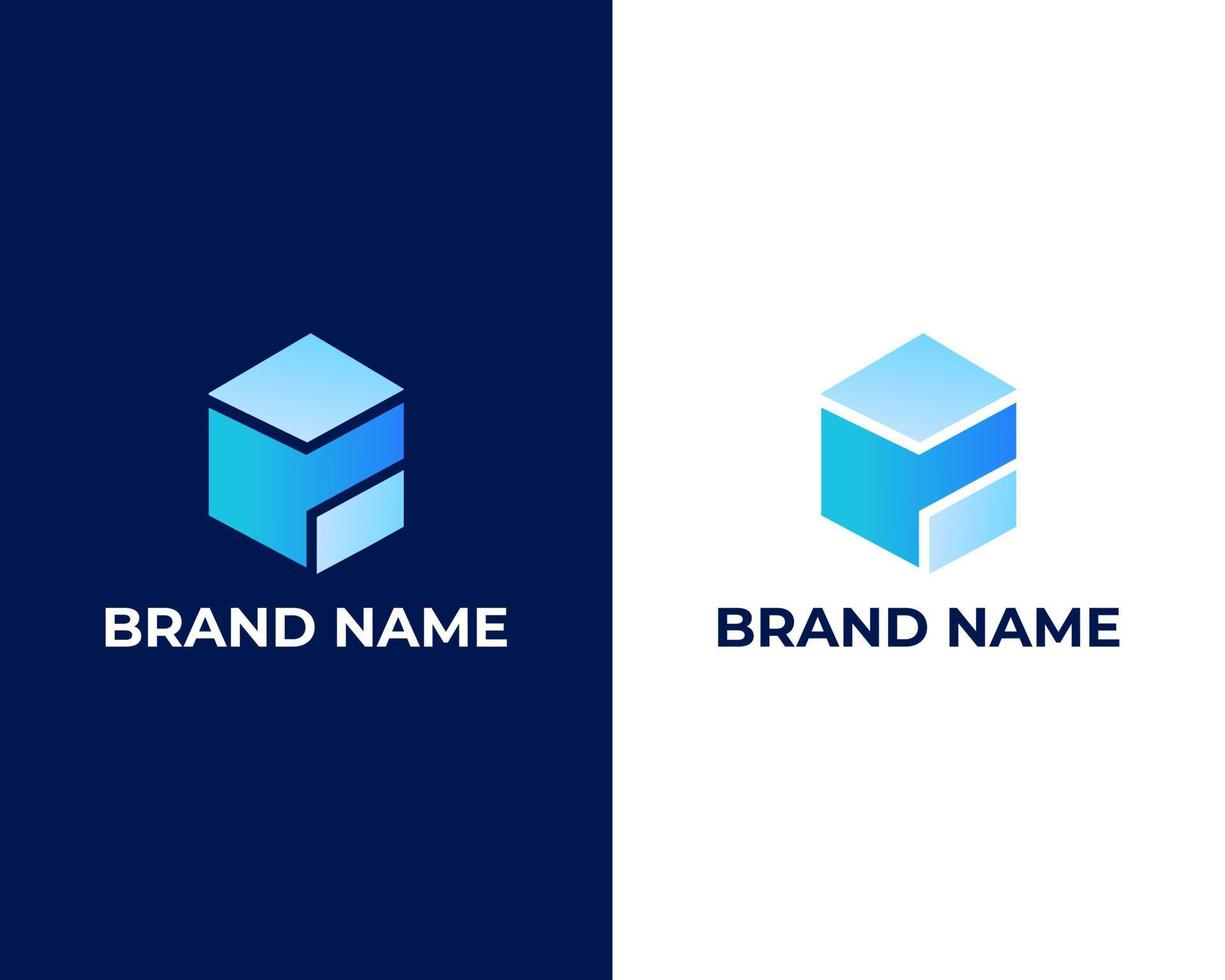 Modern Box tech and technology Logo designs concept vector