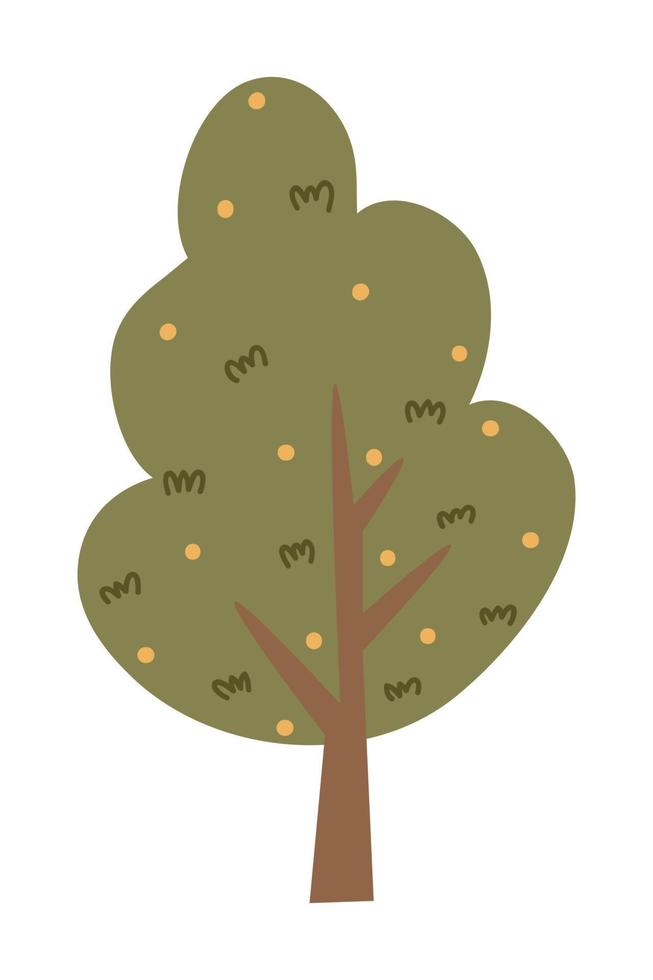 dibujos animados árbol ilustración. vector ilustración de otoño arboles en un blanco antecedentes.