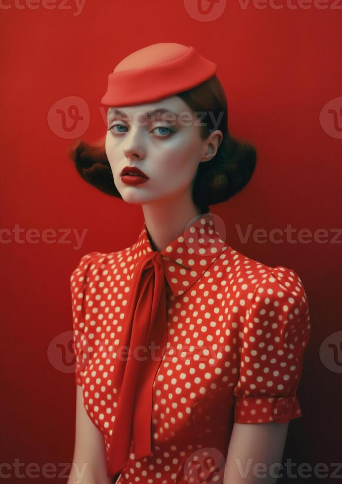 woman in vintage style photo
