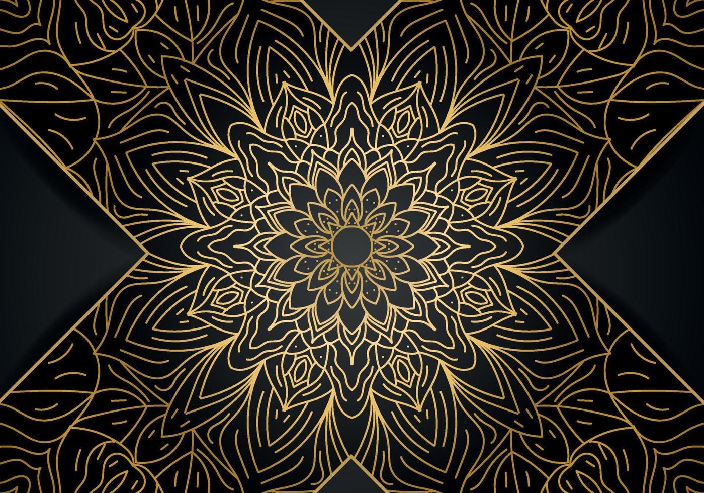 Luxury vector mandala background design with golden color pattern. Vector ornamental mandala design.