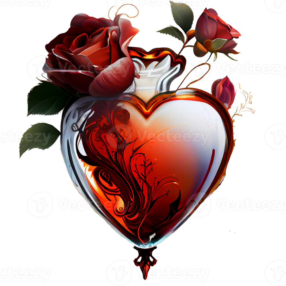 rose heart fantasy . AI Generated png