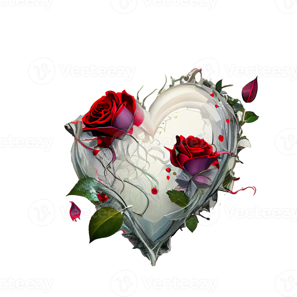 rose heart fantasy . AI Generated png